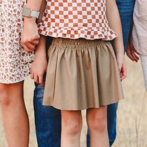 Zara Kids Faux Leather Smocking Skirt